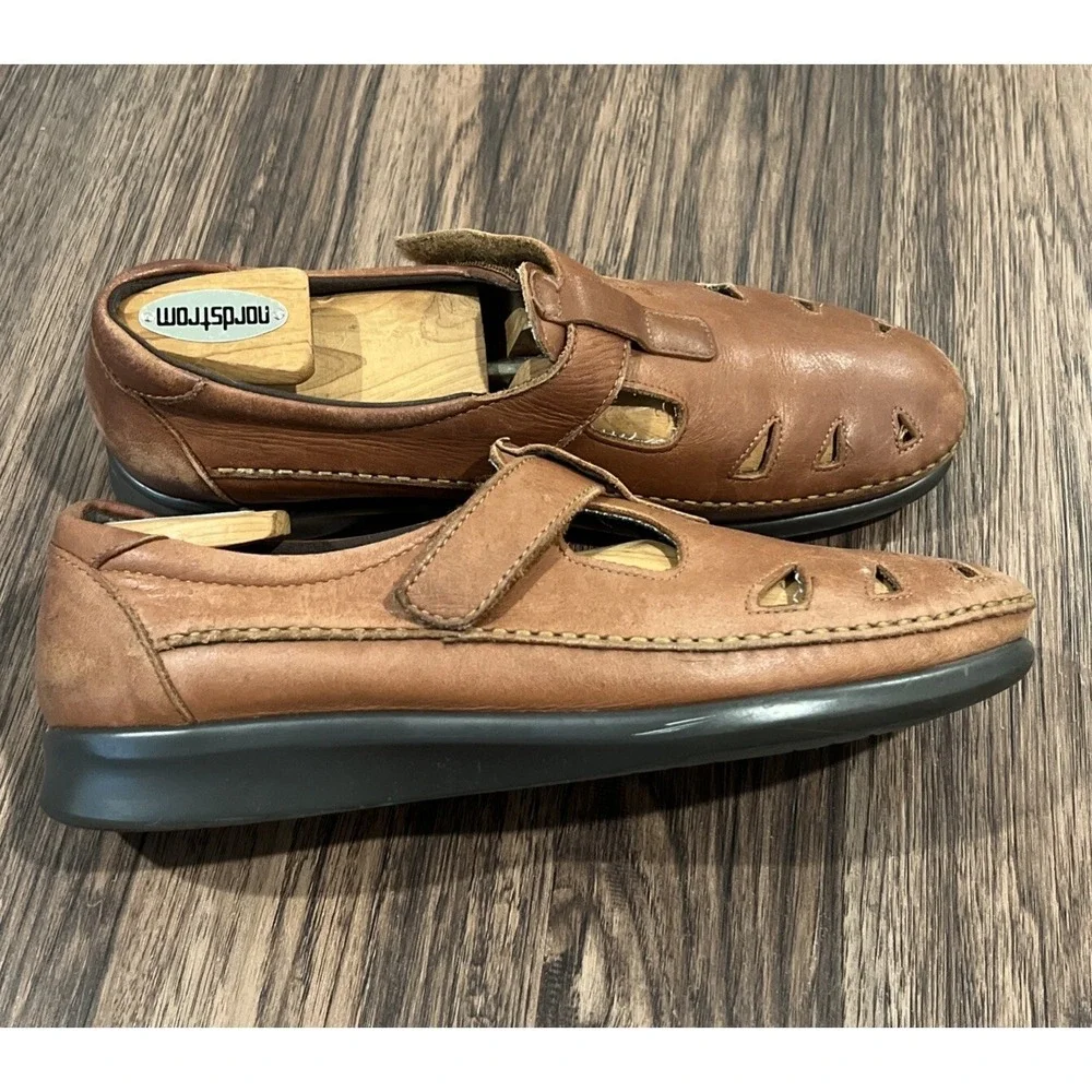 SAS Roamer Chestnut Brown Leather Mary Jane Comfort Shoes Size 11N Runs Smaller